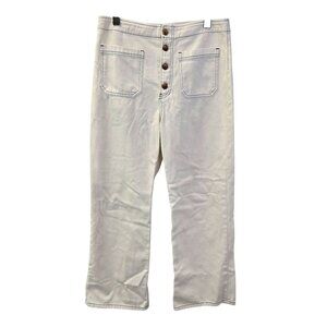 Reformation Eloise High Rise Wide Leg Button Fly Crop Jeans Size 30